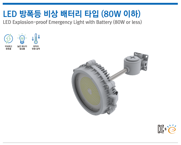 LED 방폭등 비상 배터리 타입 (80W 이하)