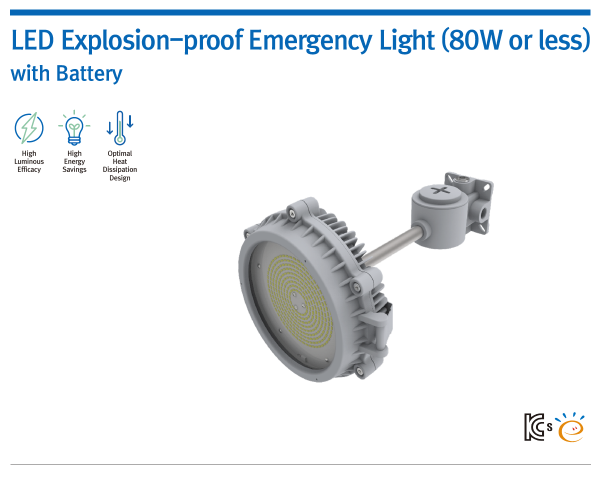 LED Explosion-proof Emergency Light (80W or less) with Battery